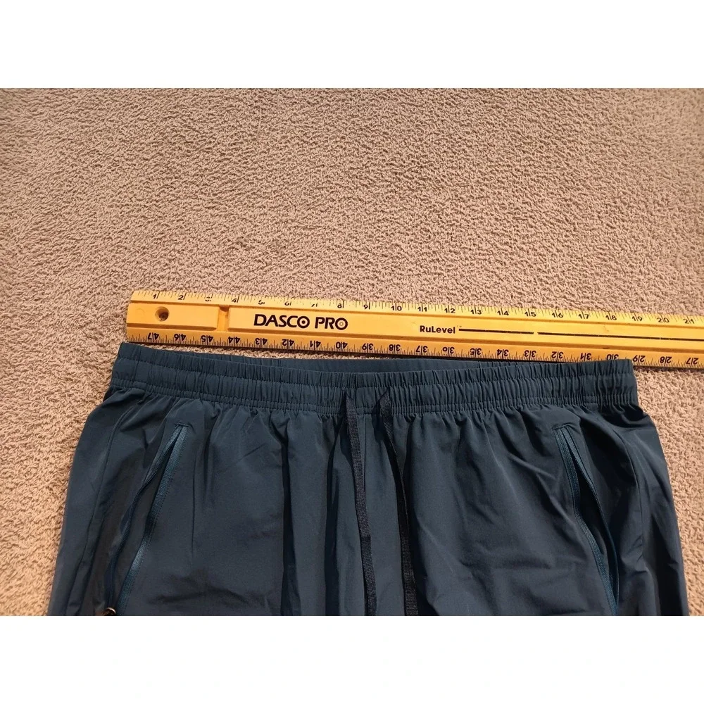 Purolla Men's Lightweight Athletic Pants Blue Nylon Stretch Zip Pockets Size XXL